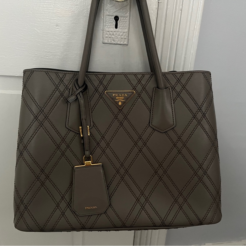 PRADA CULT DOUBLE TOTE QUILTED LEATHER
